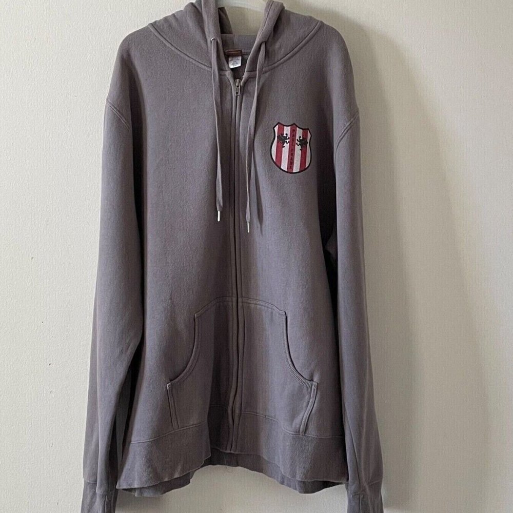 Vintage men Hoodie Full Zip Sweater Front Pullover Paul Frank Gray Sweatshirt XL
